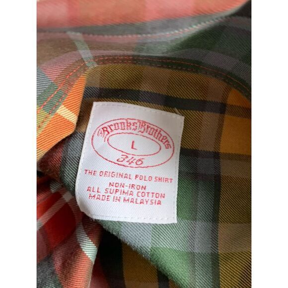Brooks Brothers 346 Long Sleeve Shirt Mens LARGE Plaid Button Down‎ Casual - Picture 3 of 4